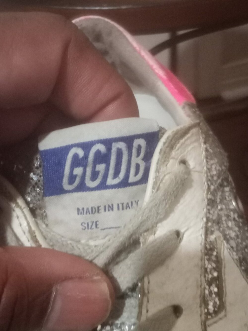 Golden Goose Hi-Star women’s size 37 (US 7) silver glitter pink small platform - Picture 7 of 14